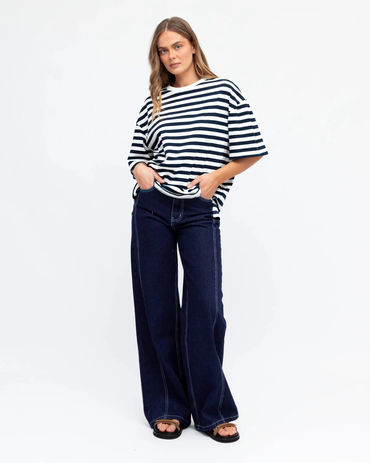 Ebby and I Contrast Stitch Jeans