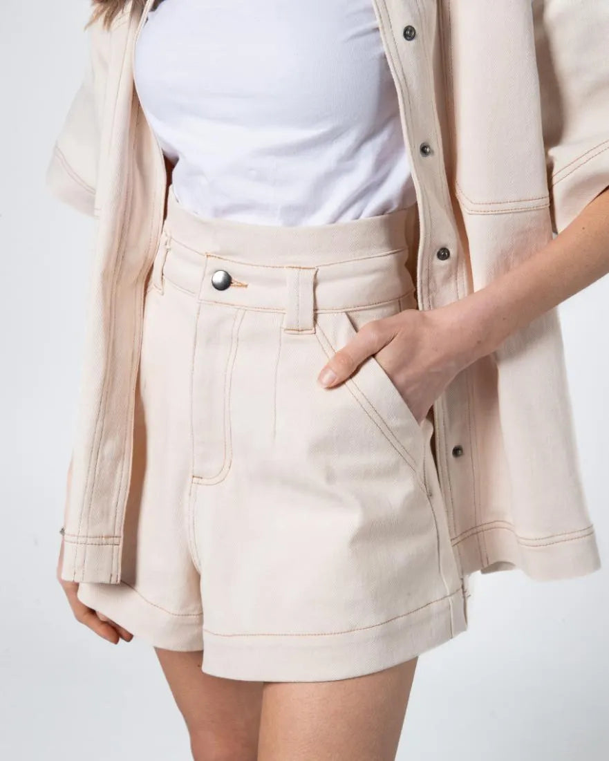 Two Fold Denim Hunter Short Ecru