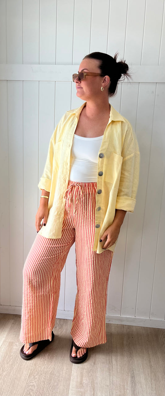 Ebby & I Yellow & Orange Stripe Pant