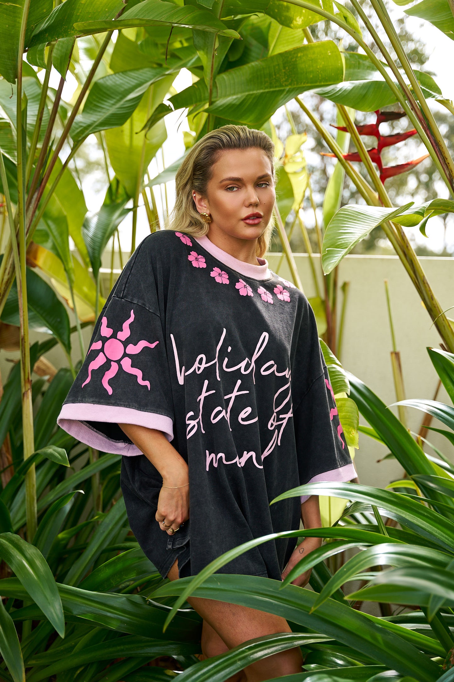 Pre Order: Hibiscus Hotel Holiday State of Mind Oversized Tee