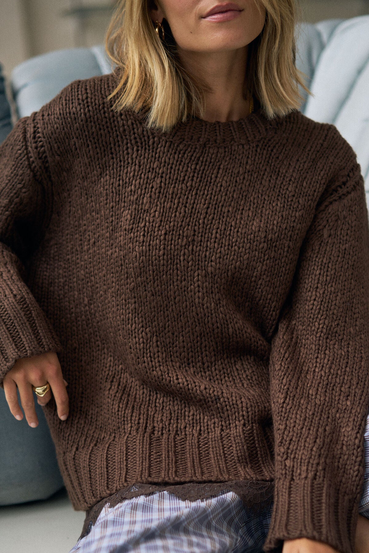 Ceres Life Sage Chunky Knit Crew