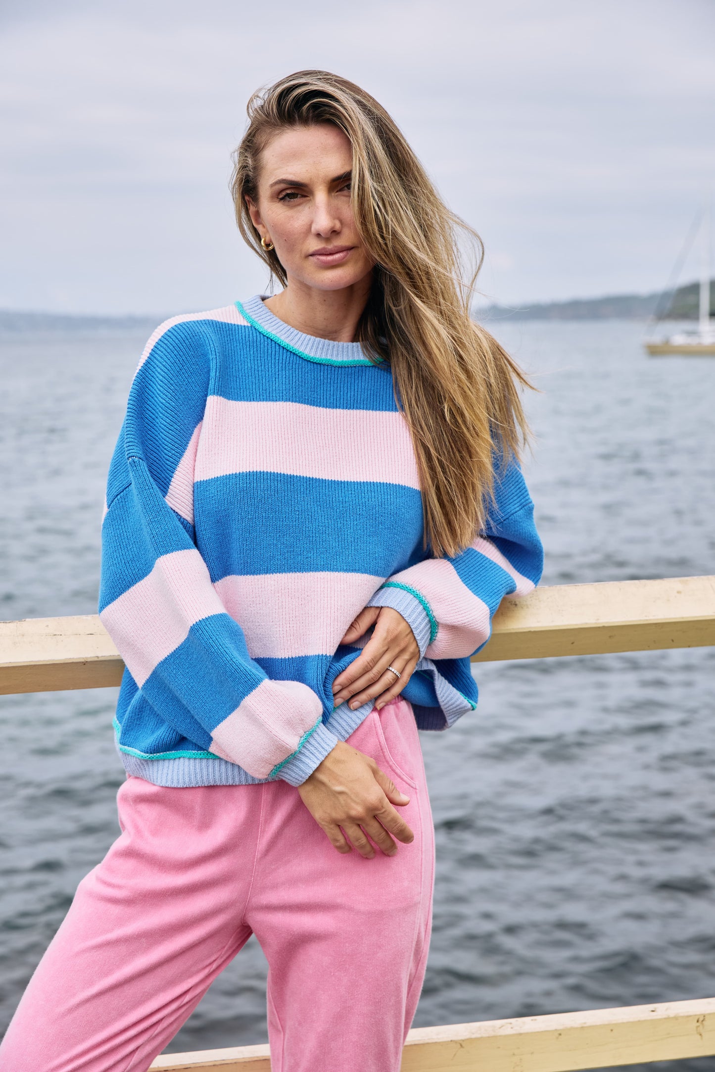 Luma Blue & Pink Stripe Knit