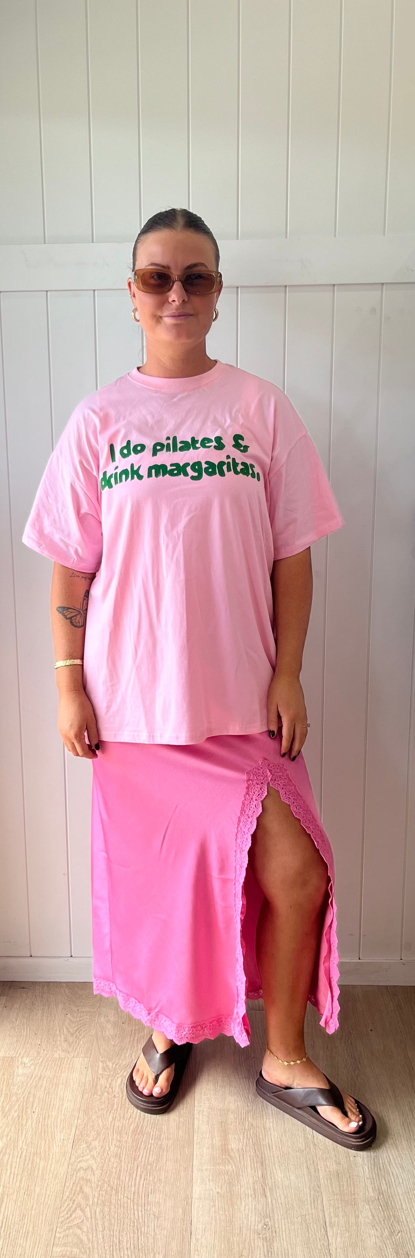 Ebby & I Chantelle Skirt Pink With Lace