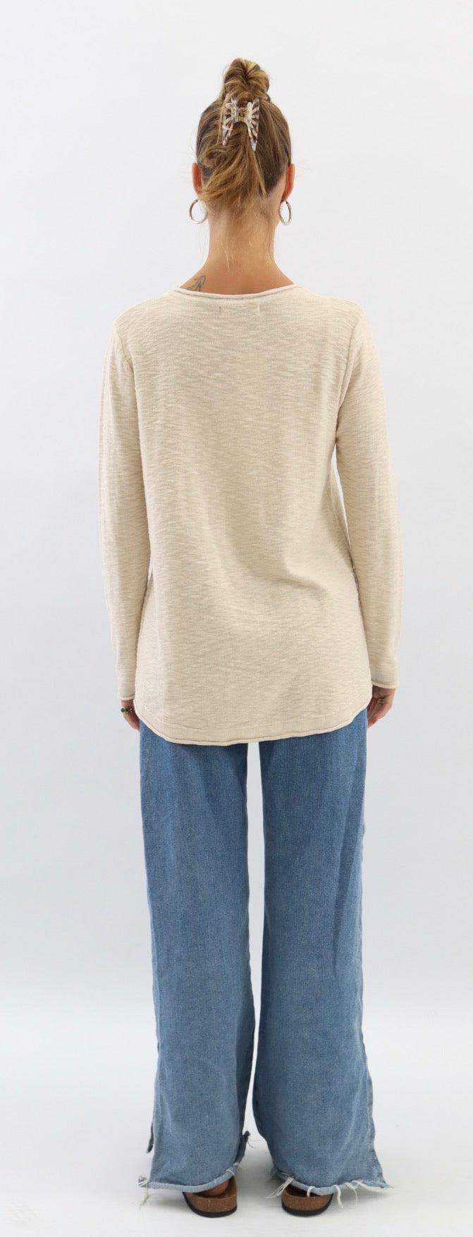 Cream Cotten/Linen Pull Over