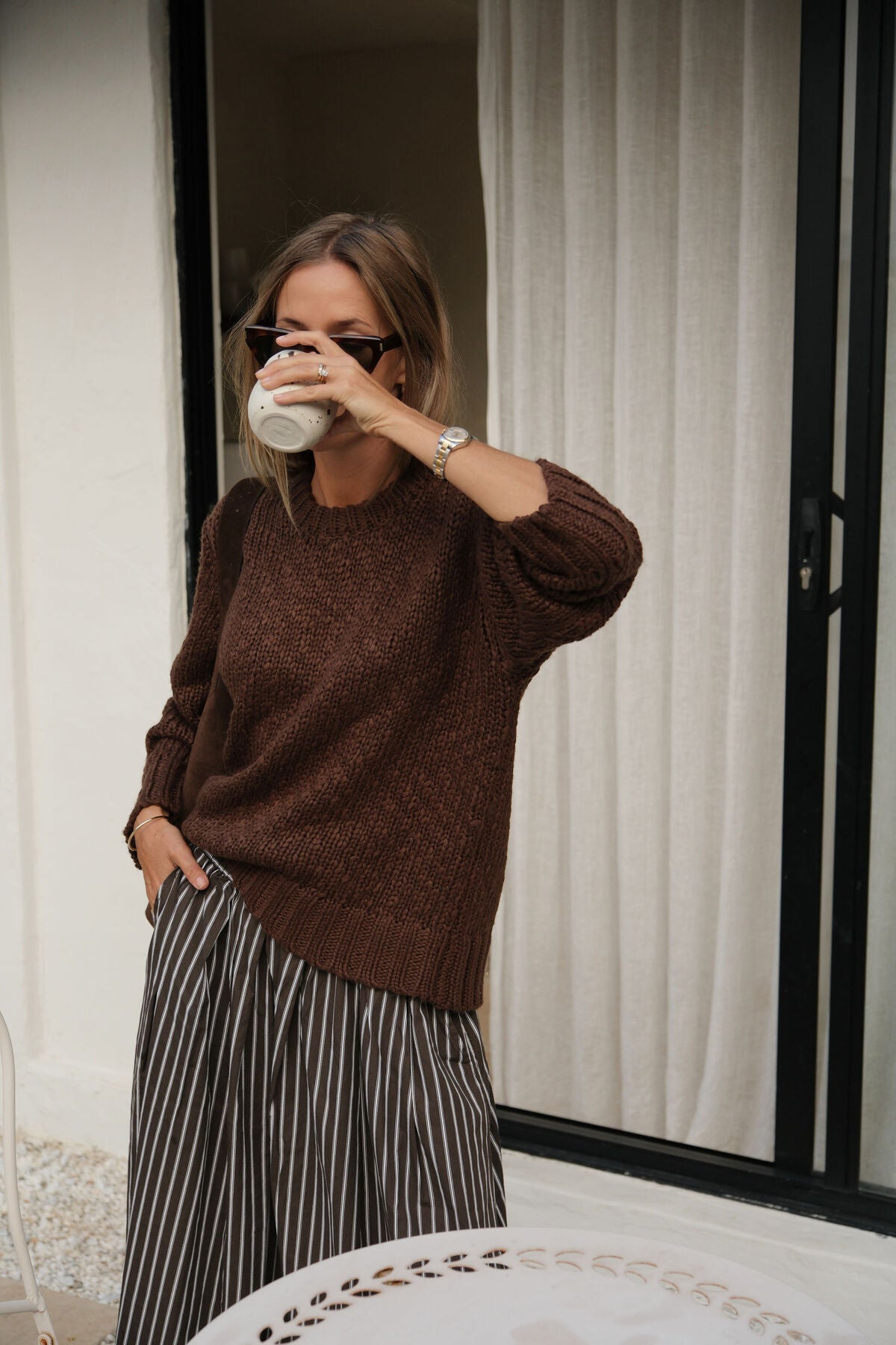 Ceres Life Sage Chunky Knit Crew