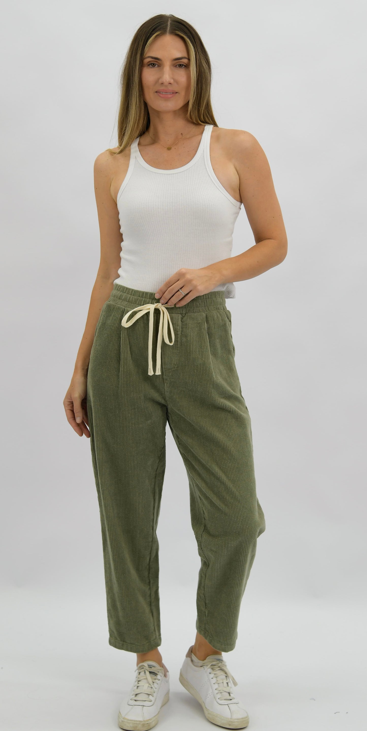 Khaki Green Cord Pant