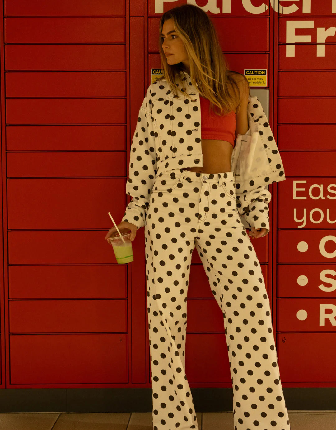 Luna Lane The Georgie Jean / White Choc polka Dot Jean