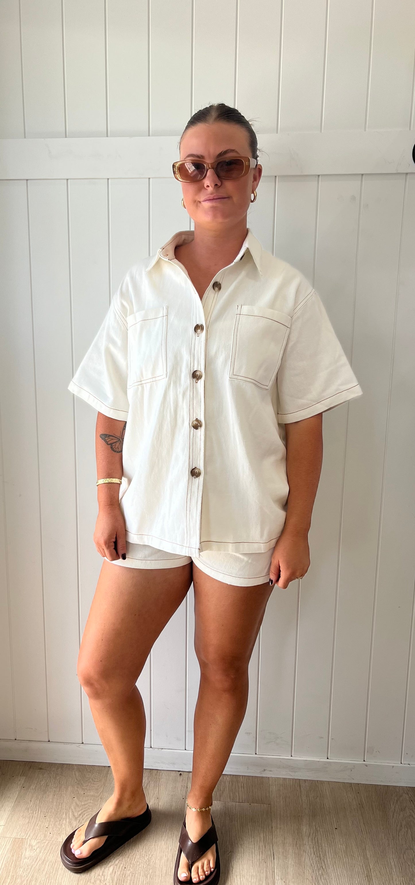 BY Frankie White Denim Set