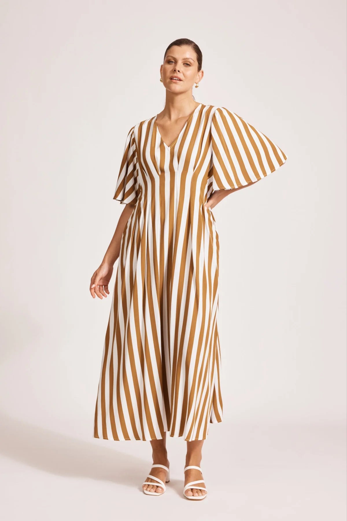Eb and Ive Treville Stripe Maxi Dress Caramel