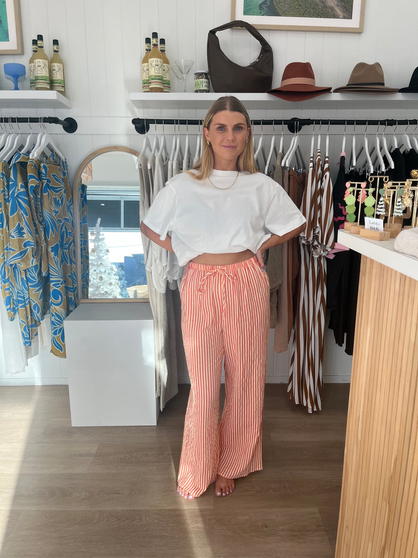 Ebby & I Yellow & Orange Stripe Pant