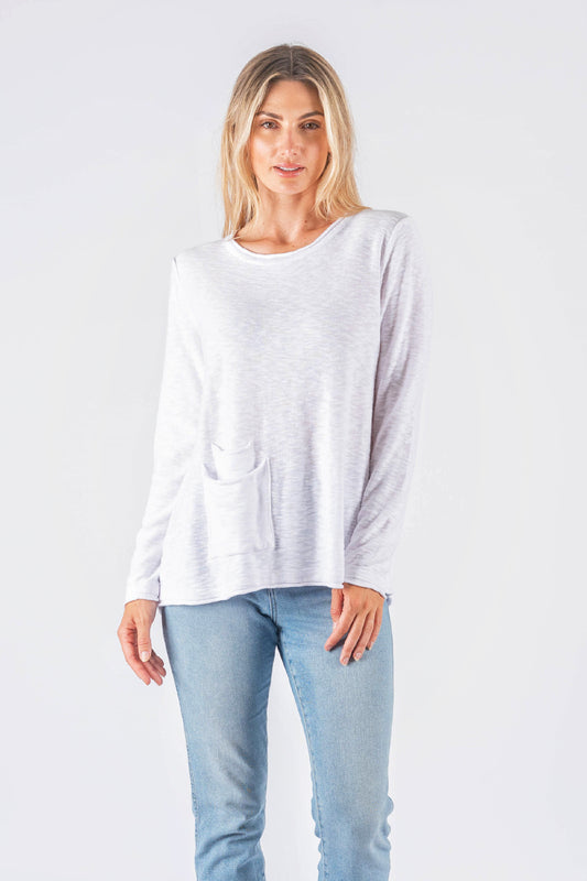 Worthier White Cotten/Linen Pull Over