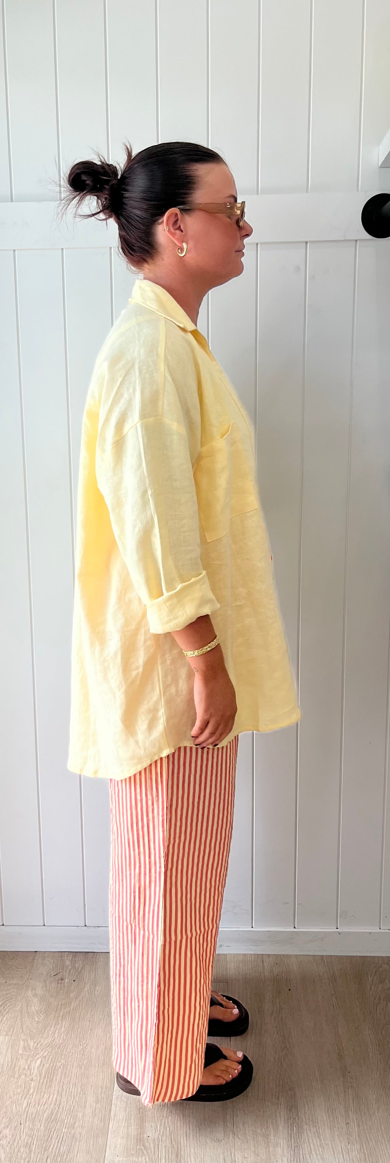 Ebby & I Yellow & Orange Stripe Pant