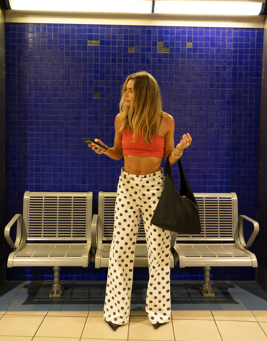 Luna Lane The Georgie Jean / White Choc polka Dot Jean