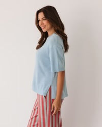 Blue Knit Tee