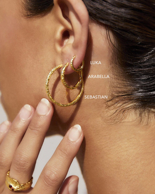 LUKA GOLD HUGGIE EARRINGS