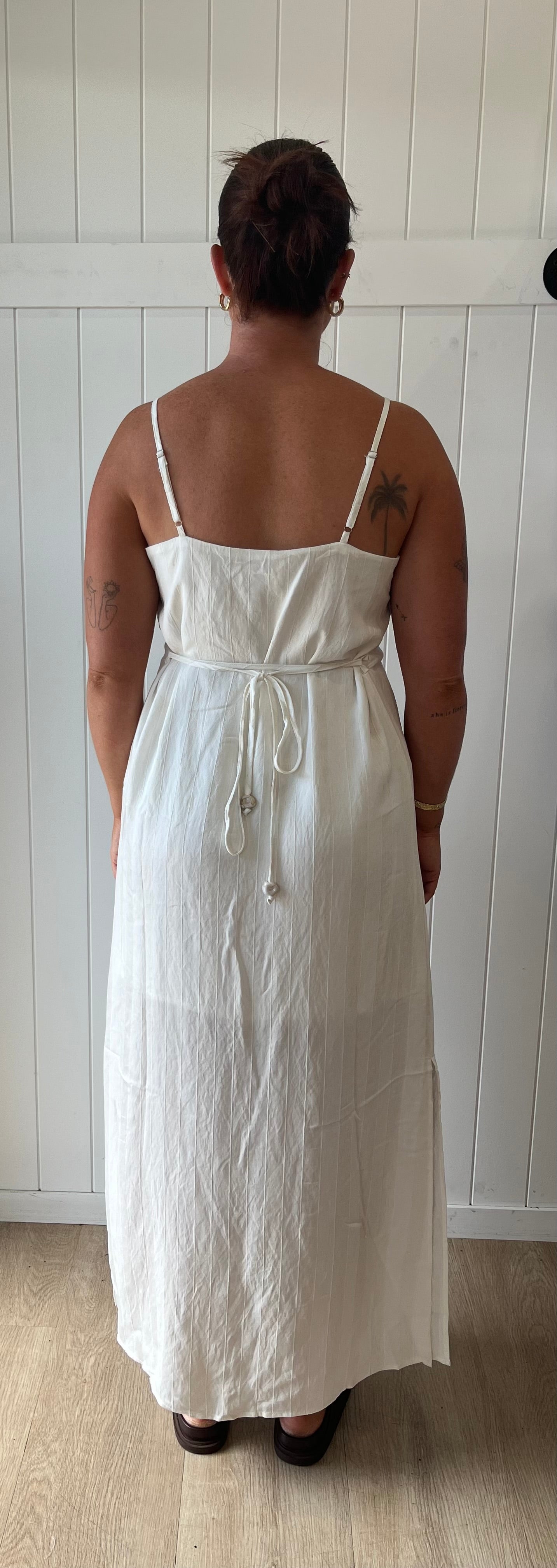 White Closet Jacquard Stripe Sundress