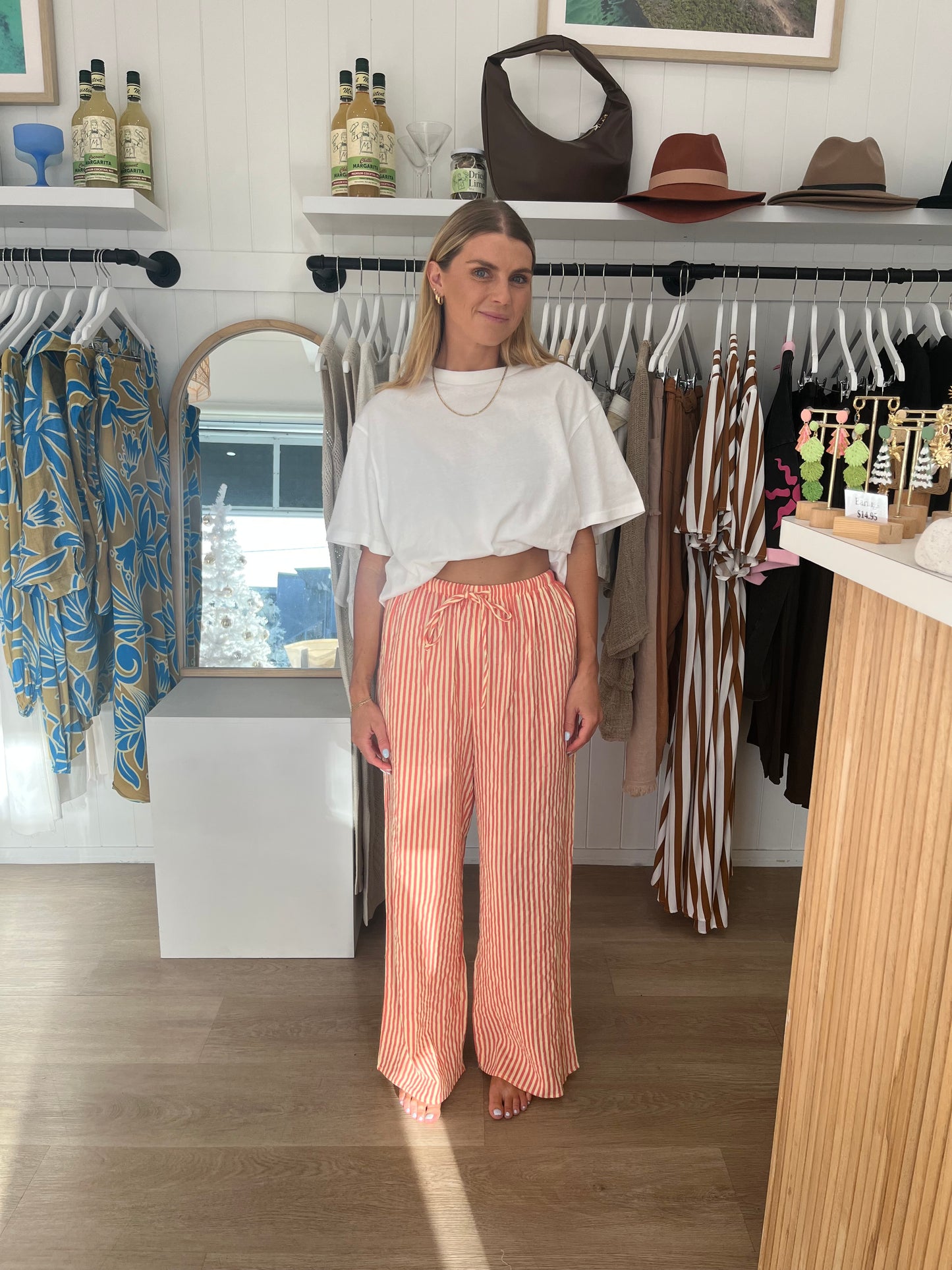 Ebby & I Yellow & Orange Stripe Pant