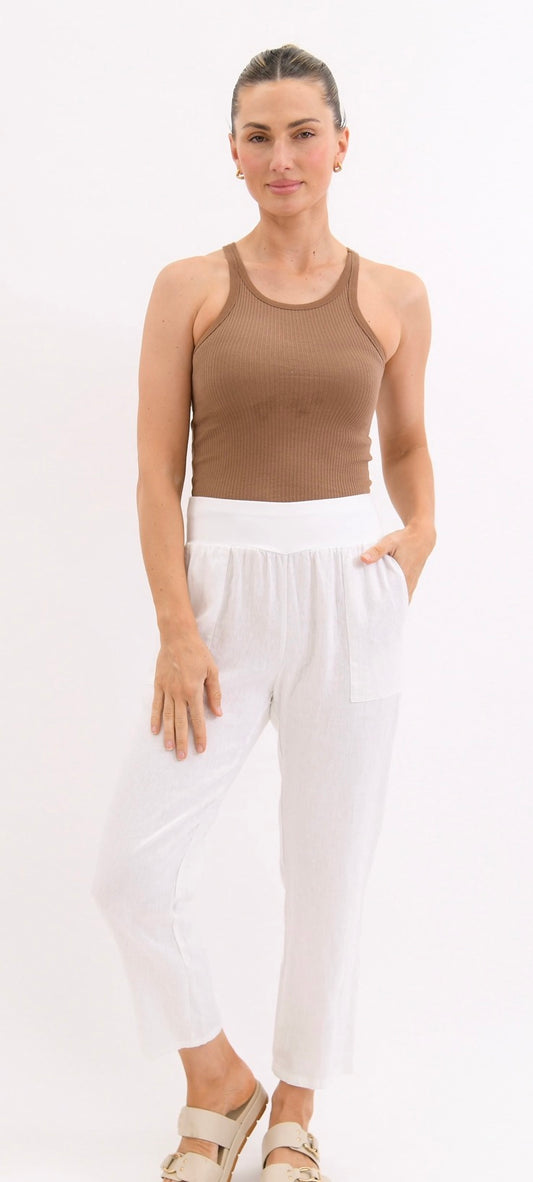 Worthier White Linen Pants