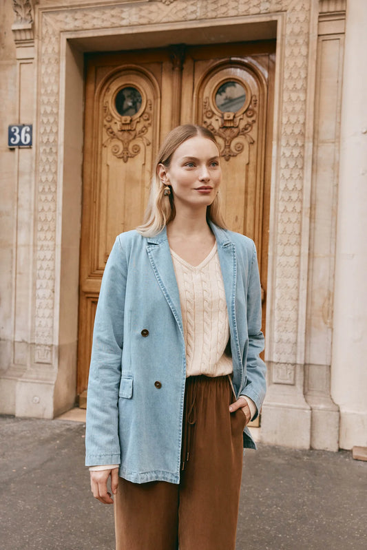 Eb and Ive Pepi Denim Blazer (Light Denim)