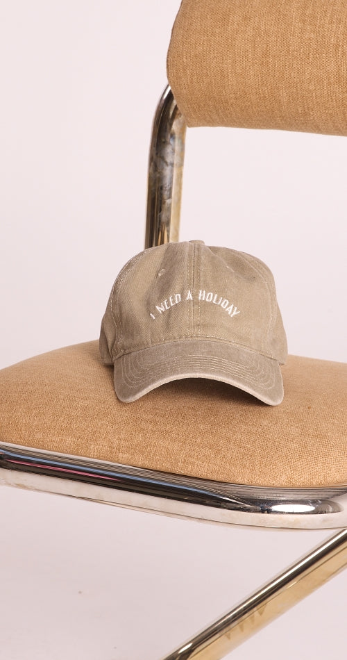Gigi Washed Denim Cap: Holiday Khaki
