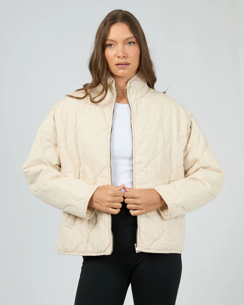 All About Eve Pasadena Quilted Jacket Vanilla