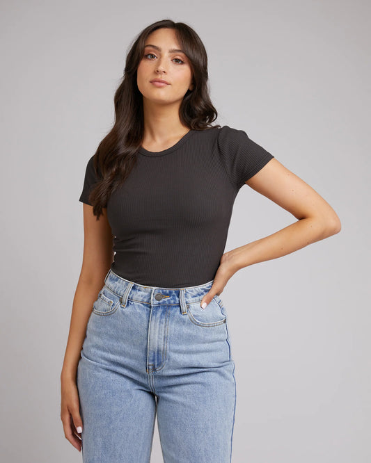 All About Eve Eve Baby Rib Tee Washed Black