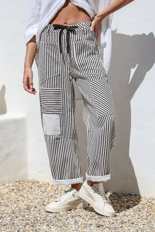 Chocolate White Stripe Pant