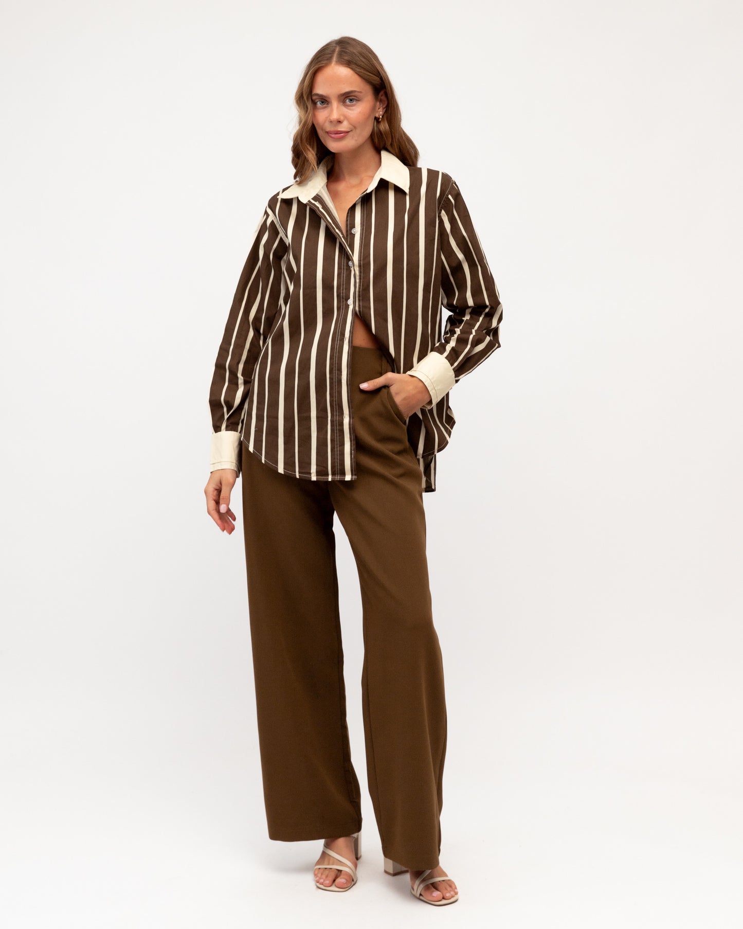 Stripe Chocolate Cream Shirt
