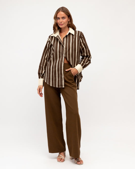 Stripe Chocolate Cream Shirt