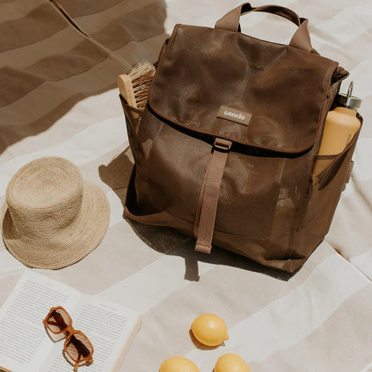 Beach Hauler Mesh Backpack - Chocolate