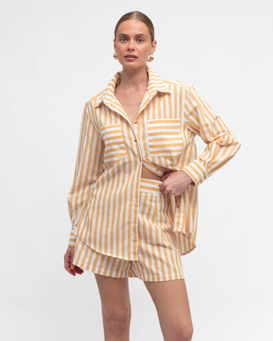 White Closet Stripe Shirt (Butter)