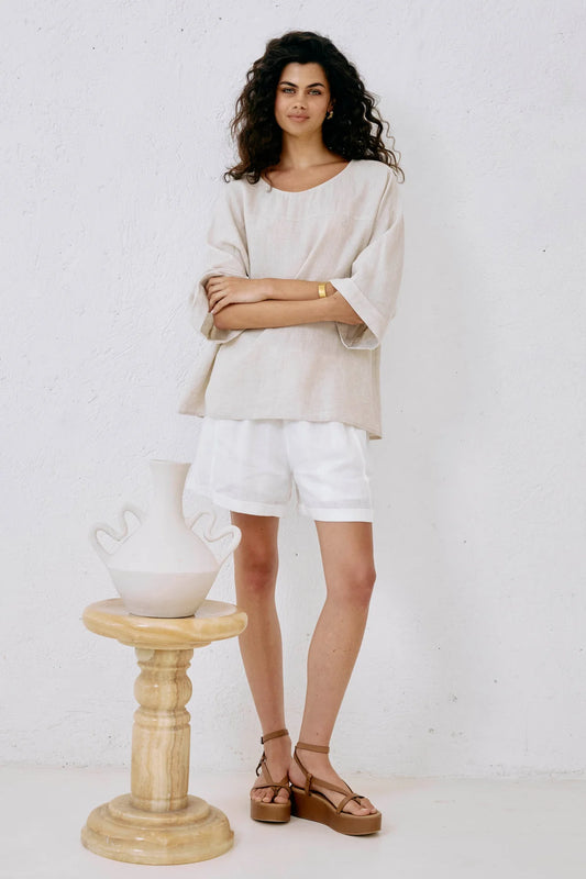 Eb and Ive Studio Shorts - White (Salt)