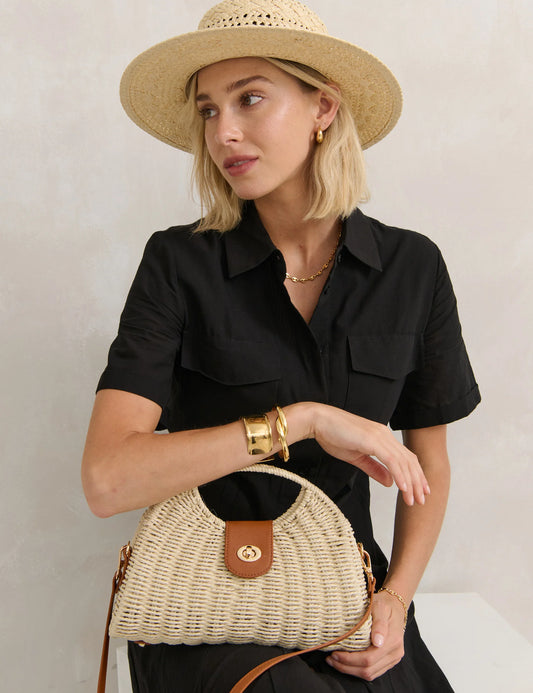 Maggie Summer Straw Bag Beige - Angels Whisper