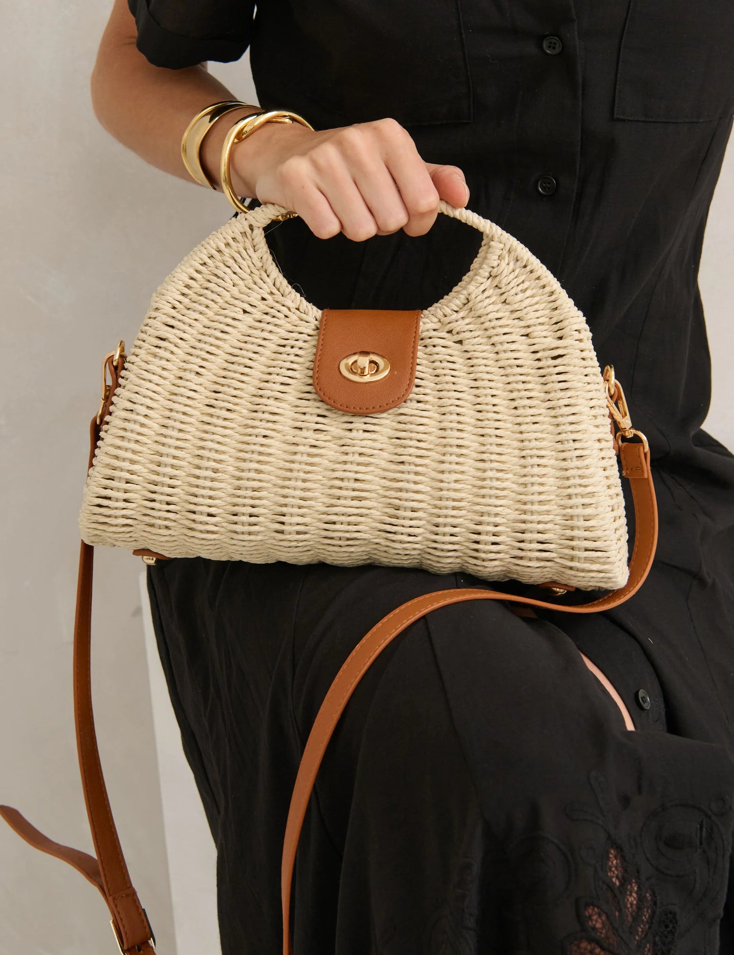 Maggie Summer Straw Bag Beige - Angels Whisper