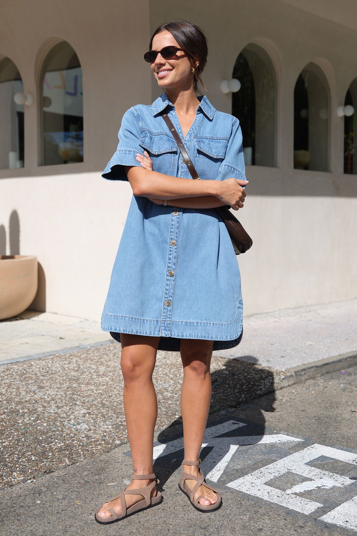 Ceres Life Sammy Relaxed Shirt Dress - Vintage Blue