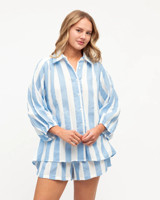 Baby Blue Stripe Blouse