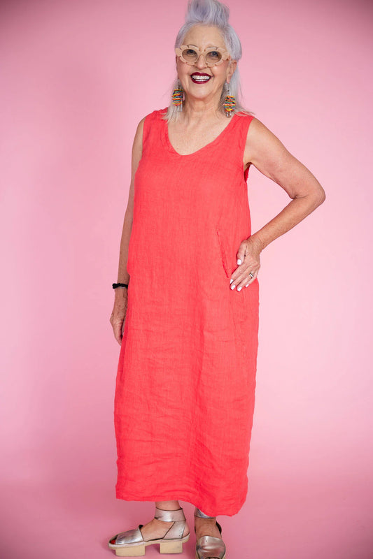 Donna Donna Lisa Dress Coral