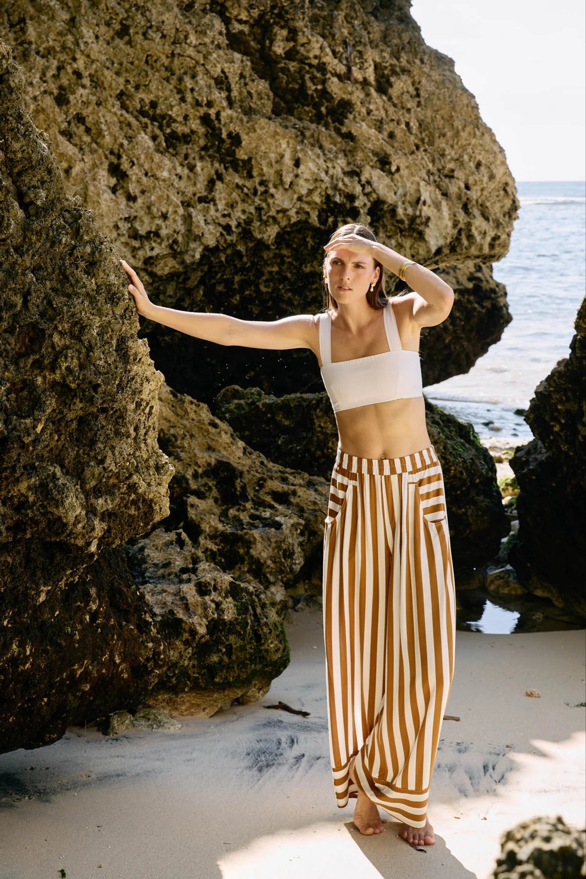 Eb and Ive Treville Stripe Pant - CARAMEL