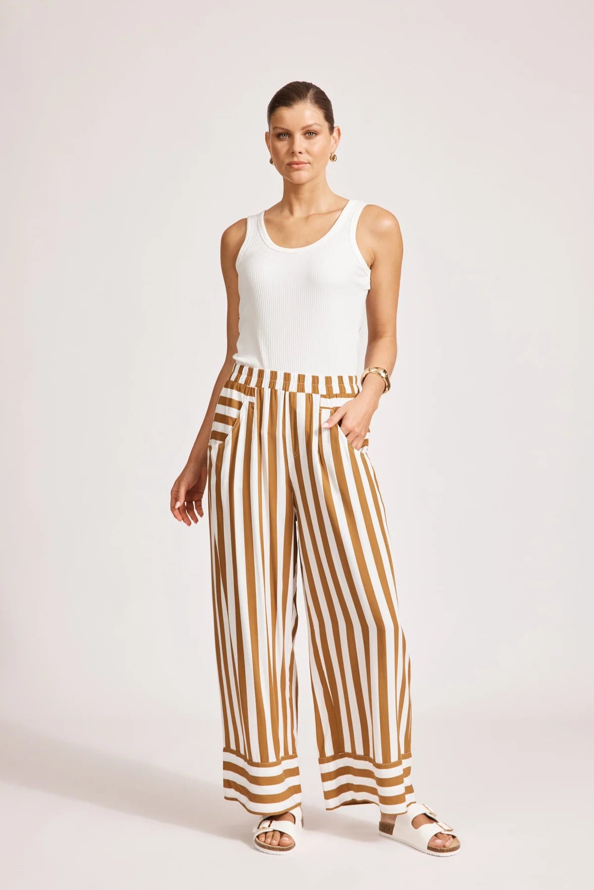 Eb and Ive Treville Stripe Pant - CARAMEL