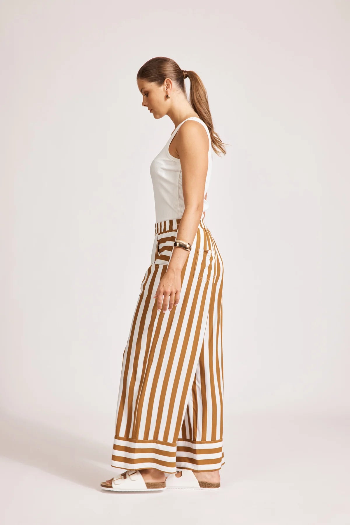 Eb and Ive Treville Stripe Pant - CARAMEL