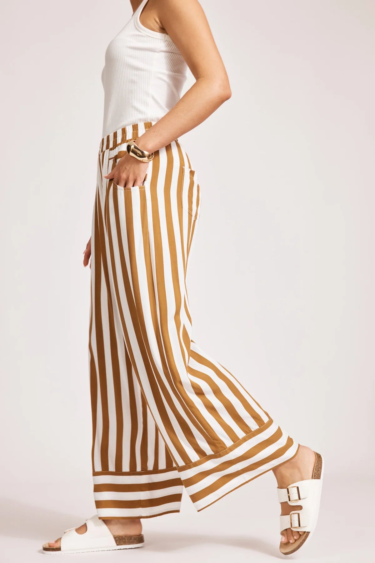 Eb and Ive Treville Stripe Pant - CARAMEL
