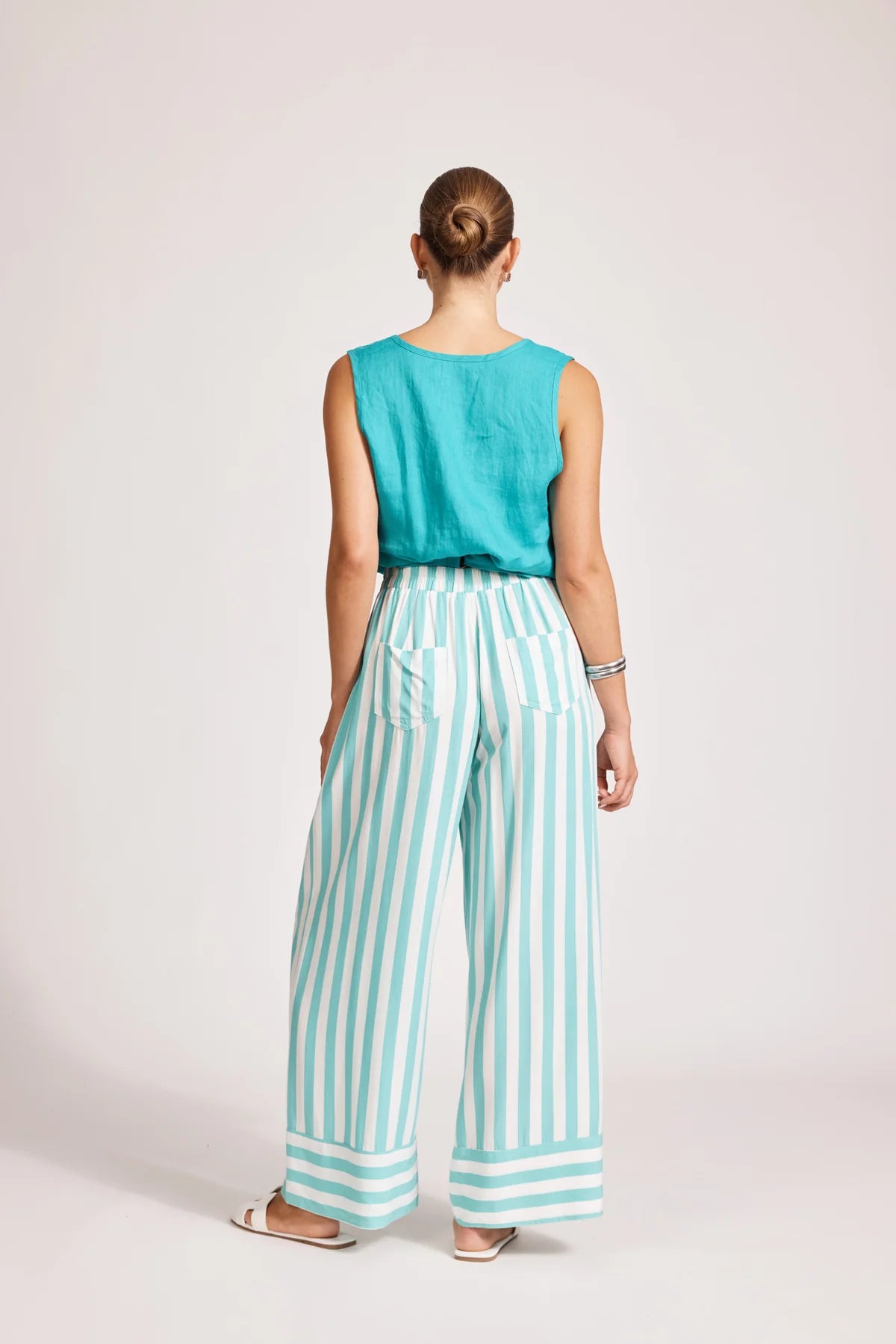 Eb and Ive Treville Stripe Pant - AQUA