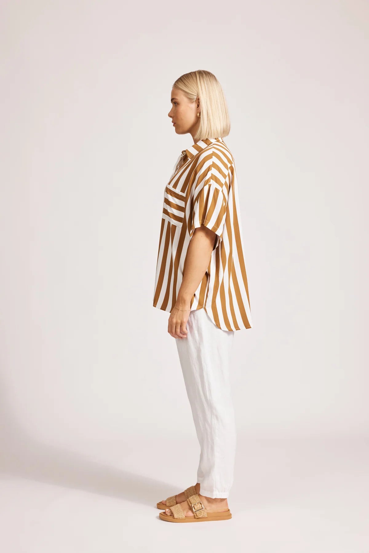 Eb and Ive Treville Stripe Shirt - CARAMEL