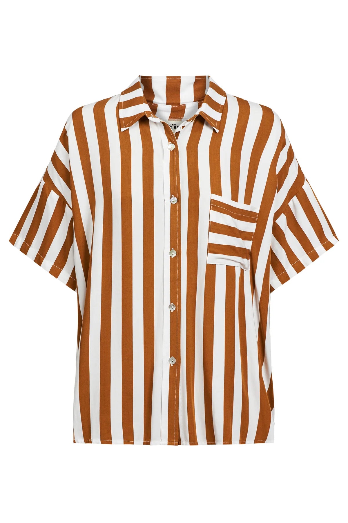 Eb and Ive Treville Stripe Shirt - CARAMEL