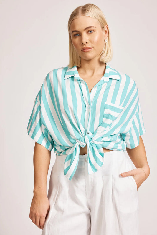 Eb and Ive Treville Stripe Shirt - AQUA