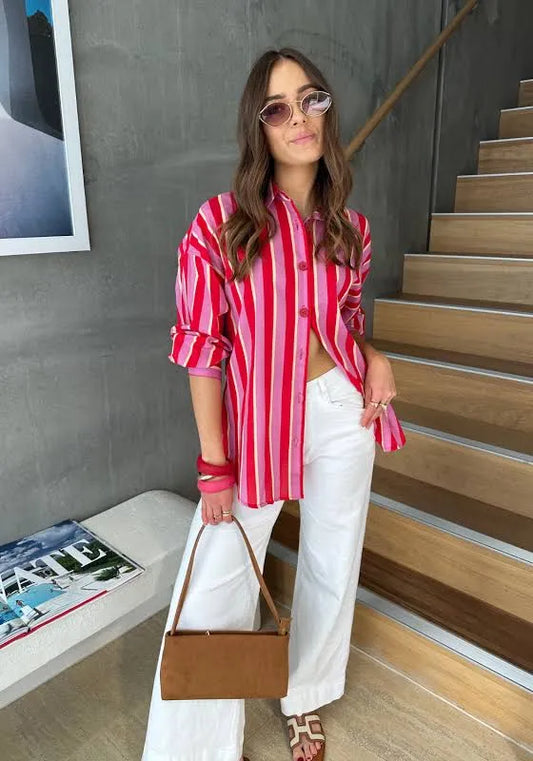 Paperheart Red Renata Stripe Shirt