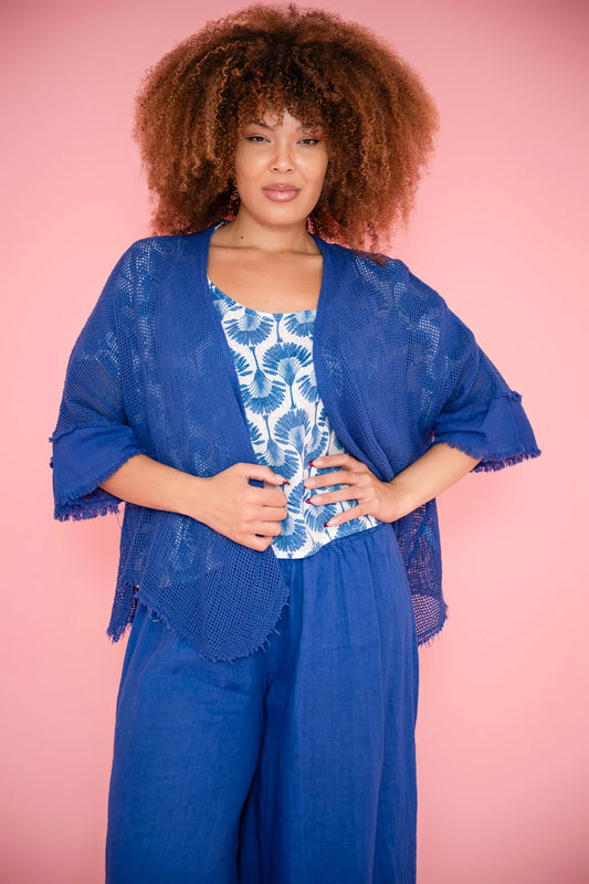 Donna Donna Fisherman Jacket Royal Blue