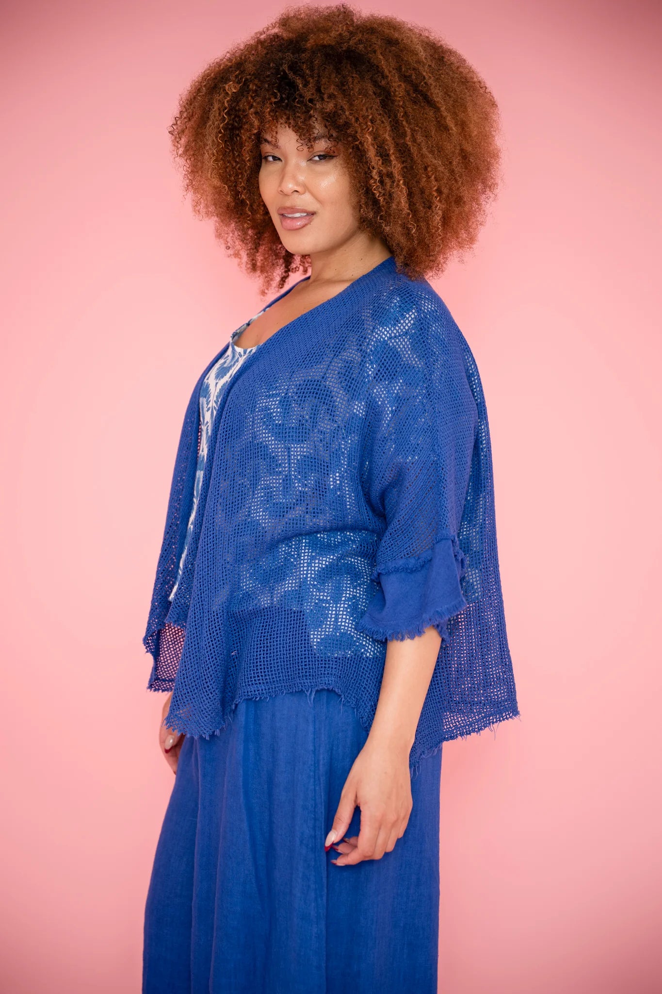 Donna Donna Fisherman Jacket Royal Blue