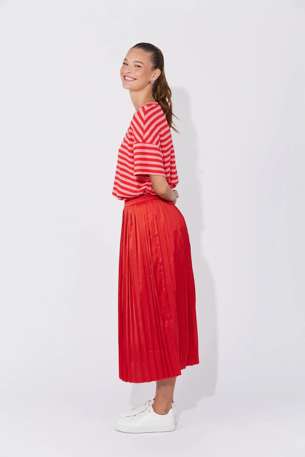 Haven Doha Pleated Skirt - Chilli