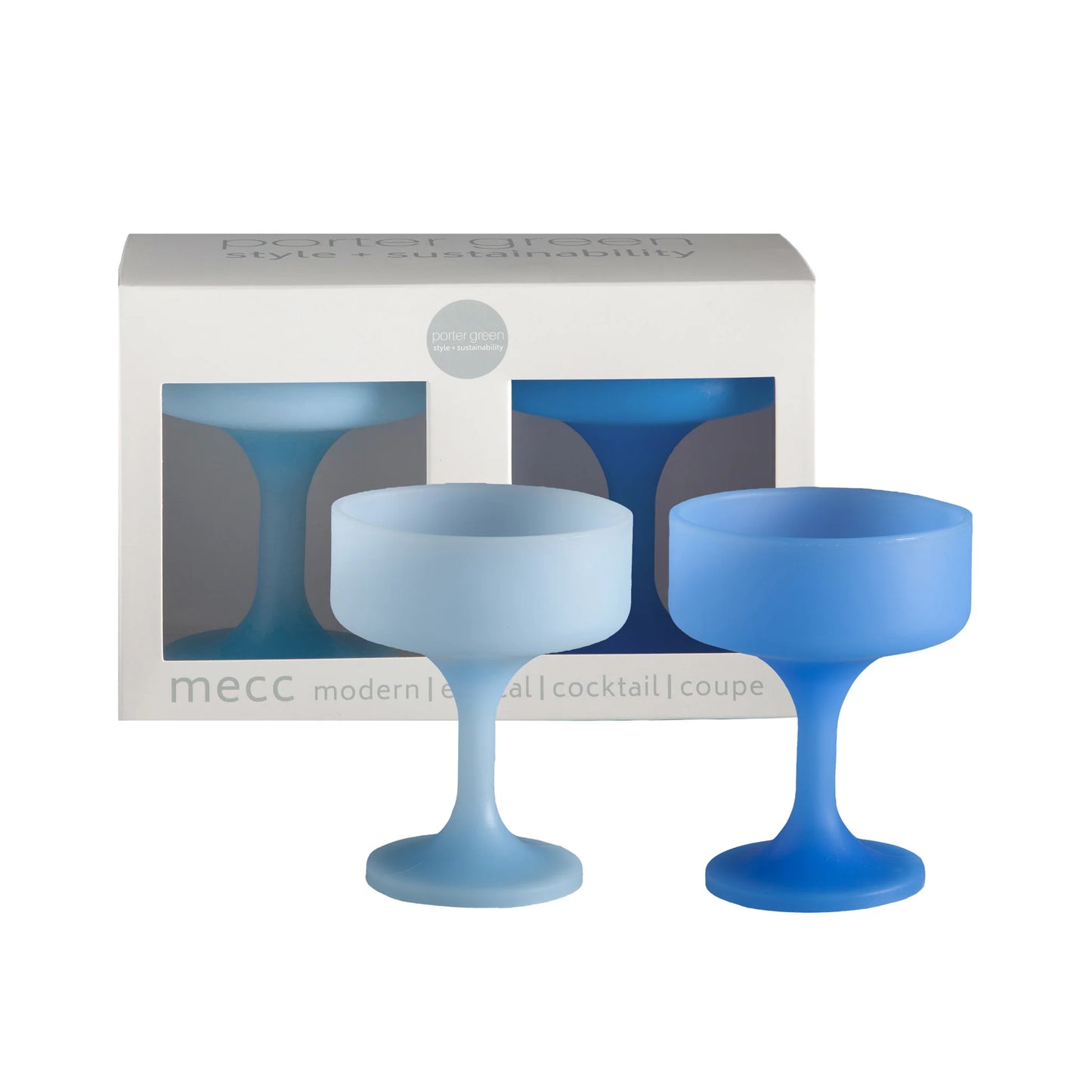 Porter Green Sky + Kingfisher | Mecc | Silicone Unbreakable Cocktail Glasses